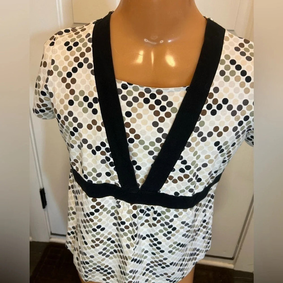 Studio Works Women’s Short Sleeve Polka Dot Shirt Size XL.  Vintage EUC - Picture 2 of 11